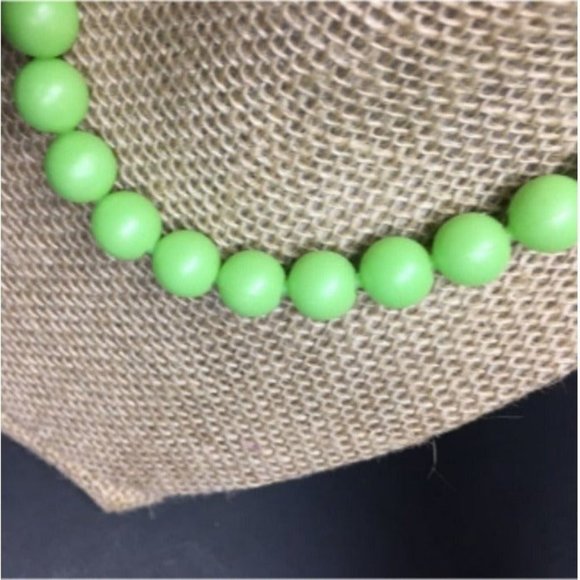 VTG Pop Bead Necklace Bracelet Light Green Round Adjustable Retro - Picture 3 of 6